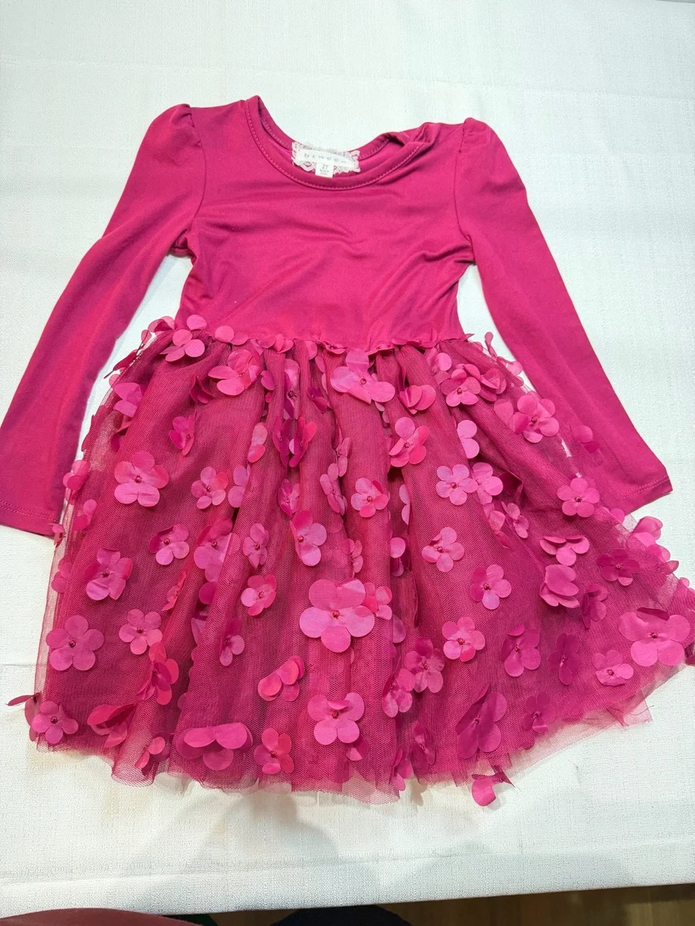 Girls' Pink Floral Tulle Dress - Brand